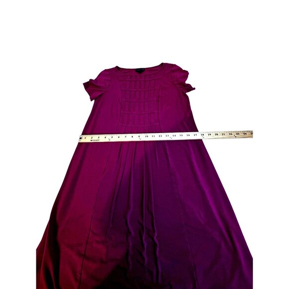 J. Jill Wearever Collection Womens XS Claret Burgundy Pleated Front A-Line Dress - Picture 8 of 9